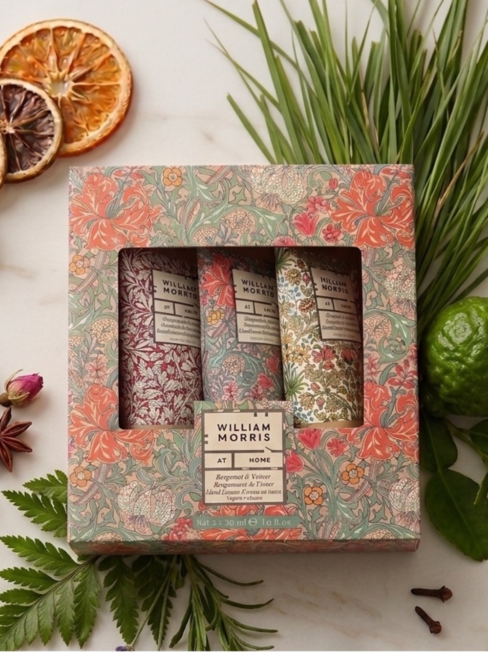 NWT• William Morris At Home 🌿 Bergamot & Vetiver Hand Cream Trio Set • 3x 1 oz